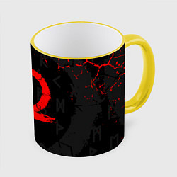 Кружка 3D GOD OF WAR CRATOS LOGO, цвет: 3D-желтый кант
