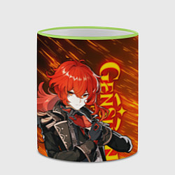 Кружка 3D GENSHIN IMPACT, ДИЛЮК DILUC, цвет: 3D-светло-зеленый кант — фото 2