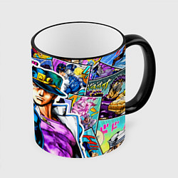 Кружка 3D Джотаро - JoJos Bizarre Adventure, цвет: 3D-черный кант