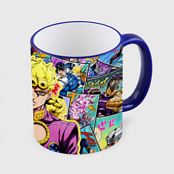 Кружка 3D JoJos Bizarre Adventure - Джорно Джованна, цвет: 3D-синий кант