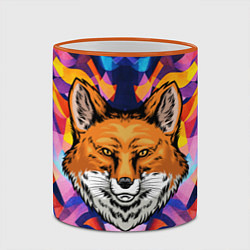 Кружка 3D АБСТРАКЦИЯ И ГОЛОВА ЛИСЫ FOX HEAD, цвет: 3D-оранжевый кант — фото 2