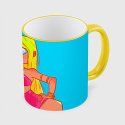 Кружка 3D Kardi B Арт, цвет: 3D-желтый кант