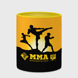 Кружка 3D ММА Mixed Martial Arts, цвет: 3D-белый + желтый — фото 2