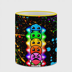 Кружка 3D Geometry Dash: Splashes of Paint, цвет: 3D-желтый кант — фото 2