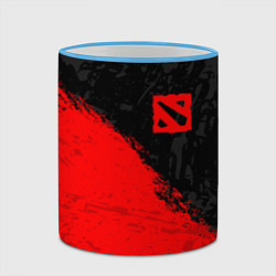 Кружка 3D DOTA 2 RED LOGO, БРЫЗГИ КРАСОК, цвет: 3D-небесно-голубой кант — фото 2