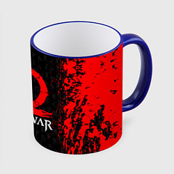 Кружка 3D GOD OF WAR КРАТОС ЛОГО, цвет: 3D-синий кант