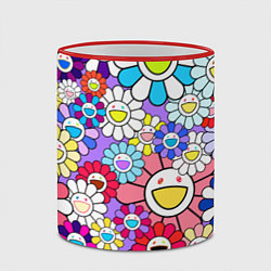 Кружка 3D Цветы Takashi Murakami, цвет: 3D-красный кант — фото 2