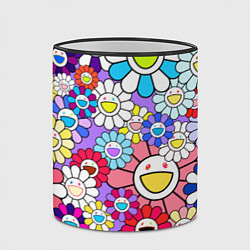 Кружка 3D Цветы Takashi Murakami, цвет: 3D-черный кант — фото 2