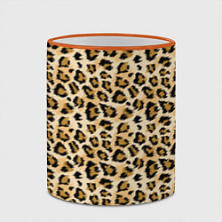 Кружка 3D Пятна Дикого Леопарда, цвет: 3D-оранжевый кант — фото 2
