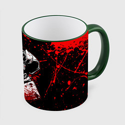 Кружка 3D DOTA 2 PUDGE, БРЫЗГИ КРАСОК, цвет: 3D-зеленый кант