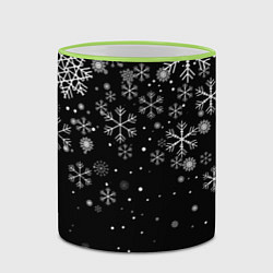 Кружка 3D Снежинки - С Новый год, цвет: 3D-светло-зеленый кант — фото 2