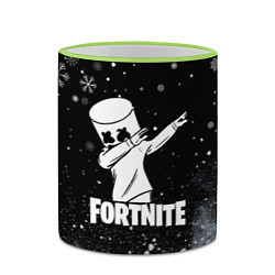 Кружка 3D НОВОГОДНИЙ FORTNITE MARSHMELLO, цвет: 3D-светло-зеленый кант — фото 2