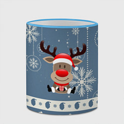 Кружка 3D New Years Deer, цвет: 3D-небесно-голубой кант — фото 2