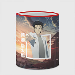 Кружка 3D Врата Штейна Steins Gate, Rintaro Okabe Ринтаро Ок, цвет: 3D-красный кант — фото 2