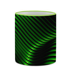Кружка 3D Волны изумрудного металла, цвет: 3D-светло-зеленый кант — фото 2