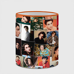 Кружка 3D Тимоти цветной коллаж, цвет: 3D-оранжевый кант — фото 2