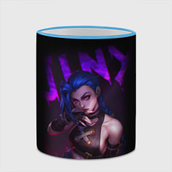 Кружка 3D JINX ARCANE НАДПИСЬ LEAGUE OF LEGENDS, цвет: 3D-небесно-голубой кант — фото 2