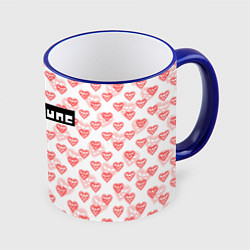 Кружка 3D DELTARUNE PATTERN LOGO, цвет: 3D-синий кант