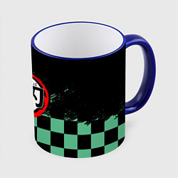 Кружка 3D TANJIRO KAMAD, КЛИНОК РАССЕКАЮЩИЙ ДЕМОНОВ, цвет: 3D-синий кант