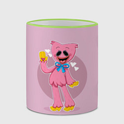 Кружка 3D KISSY MISSY POPPY PLAYTIME ПОППИ ПЛЕЙТАЙМ КИССИ МИ, цвет: 3D-светло-зеленый кант — фото 2