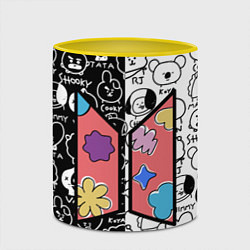 Кружка 3D Permission To Dance SPLIT BT21, цвет: 3D-белый + желтый — фото 2