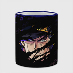 Кружка 3D JOJOS BIZARRE ADVENTURE ЛИЦО ГЕРОЯ, цвет: 3D-синий кант — фото 2