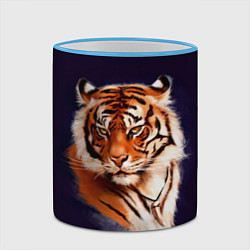 Кружка 3D Грозный Тигр Символ 2022 Года Tiger Beast, цвет: 3D-небесно-голубой кант — фото 2