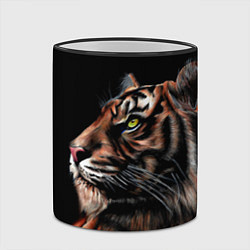 Кружка 3D Тигр в Темноте Взгляд Вверх, цвет: 3D-черный кант — фото 2
