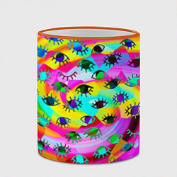 Кружка 3D Психоделические взгляды, цвет: 3D-оранжевый кант — фото 2