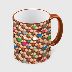 Кружка 3D Попки, цвет: 3D-оранжевый кант