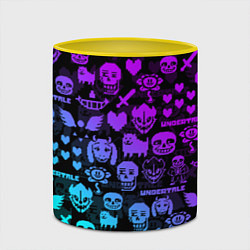 Кружка 3D UNDERTALE NEON PATTERN УЗОР, цвет: 3D-белый + желтый — фото 2