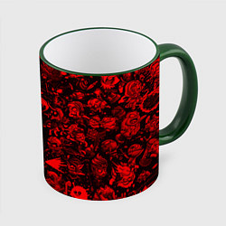 Кружка 3D DOTA 2 HEROES RED PATTERN ДОТА 2, цвет: 3D-зеленый кант