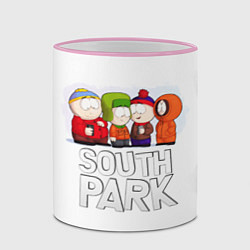 Кружка 3D South Park - Южный парк Кенни, Кайл, Стэн и Эрик, цвет: 3D-розовый кант — фото 2