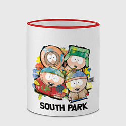 Кружка 3D South Park - Южный парк краски, цвет: 3D-красный кант — фото 2
