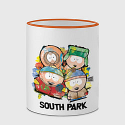 Кружка 3D South Park - Южный парк краски, цвет: 3D-оранжевый кант — фото 2