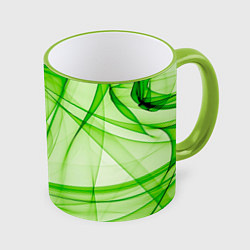 Кружка 3D Жизнерадостный салатовый, цвет: 3D-светло-зеленый кант