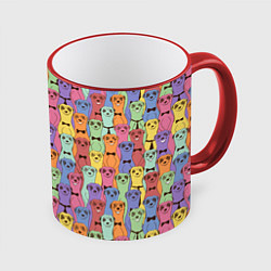 Кружка 3D Красочные Сурикаты, цвет: 3D-красный кант