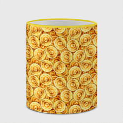 Кружка 3D Золотые Биткоины, цвет: 3D-желтый кант — фото 2