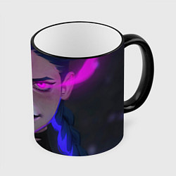 Кружка 3D League Of Legends Arcane ДЖИНКС Jinx Powder, цвет: 3D-черный кант