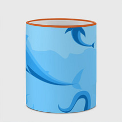 Кружка 3D МоРское Дно с Акулами, цвет: 3D-оранжевый кант — фото 2