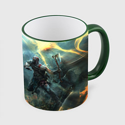 Кружка 3D God of War Fighting, цвет: 3D-зеленый кант