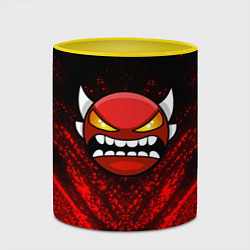 Кружка 3D Игра Геометри Дэш Geometry Dash Game, цвет: 3D-белый + желтый — фото 2
