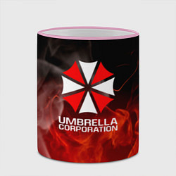 Кружка 3D Umbrella Corporation пламя, цвет: 3D-розовый кант — фото 2