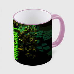 Кружка 3D Minecraft, pattern 2022, цвет: 3D-розовый кант