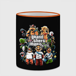 Кружка 3D Mario x GTA, цвет: 3D-оранжевый кант — фото 2