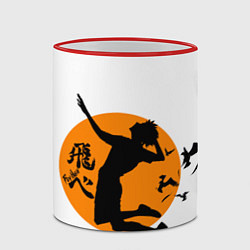 Кружка 3D Волейбол Хината Карасуно, цвет: 3D-красный кант — фото 2