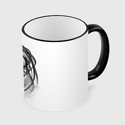 Кружка 3D Мечтающий робот, цвет: 3D-черный кант