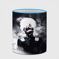 Кружка 3D Токийский Гуль в Дыму Tokyo Ghoul Smoke, цвет: 3D-небесно-голубой кант — фото 2