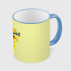 Кружка 3D Я Люблю Tennis, цвет: 3D-небесно-голубой кант