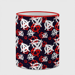 Кружка 3D Анархия текстура, цвет: 3D-красный кант — фото 2